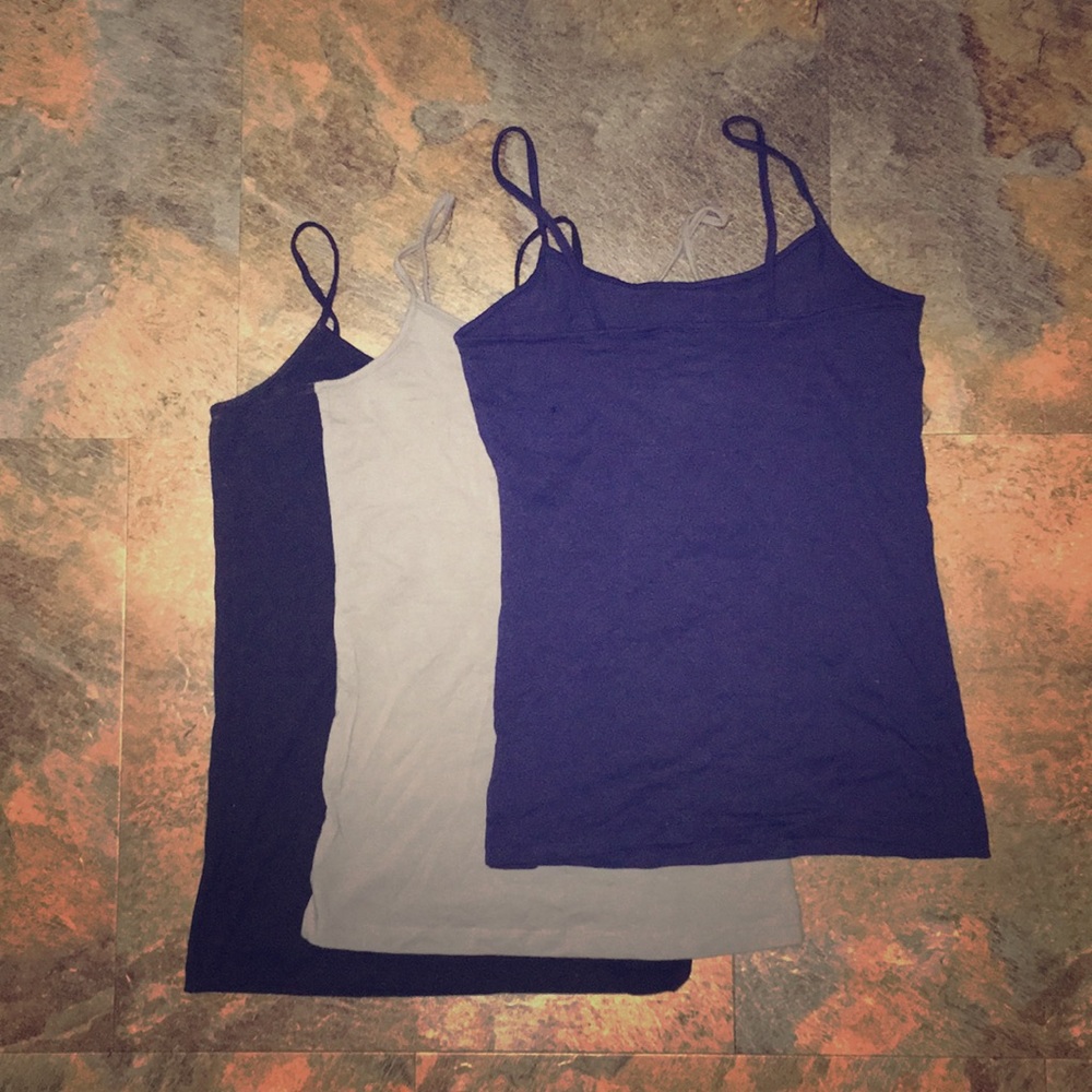 3 in 1 Blue Black Grey Blouse Adjustable Tank top